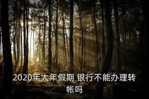 2020年大年假期 銀行不能辦理轉帳嗎