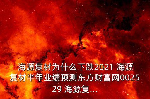  海源復(fù)材為什么下跌2021 海源復(fù)材半年業(yè)績預(yù)測(cè)東方財(cái)富網(wǎng)002529 海源復(fù)...