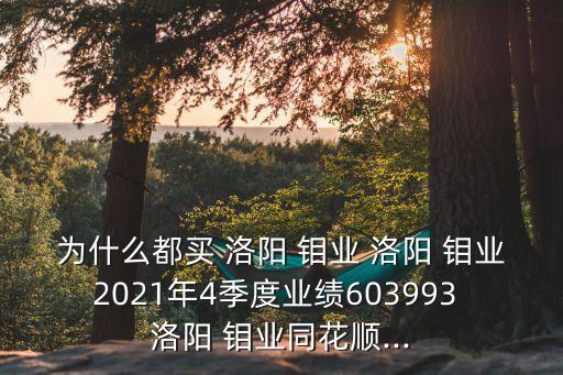 為什么都買(mǎi) 洛陽(yáng) 鉬業(yè) 洛陽(yáng) 鉬業(yè)2021年4季度業(yè)績(jī)603993 洛陽(yáng) 鉬業(yè)同花順...