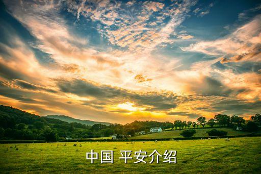 中國(guó) 平安介紹