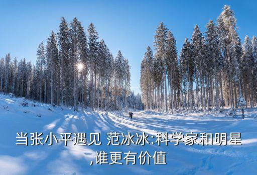 當(dāng)張小平遇見 范冰冰:科學(xué)家和明星,誰更有價(jià)值