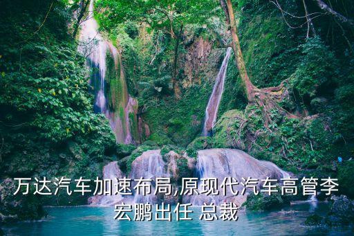 萬(wàn)達(dá)汽車加速布局,原現(xiàn)代汽車高管李宏鵬出任 總裁