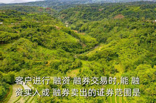 客戶進行 融資 融券交易時,能 融資買入或 融券賣出的證券范圍是