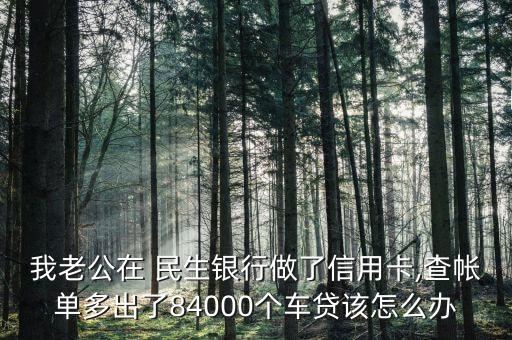 我老公在 民生銀行做了信用卡,查帳單多出了84000個(gè)車(chē)貸該怎么辦