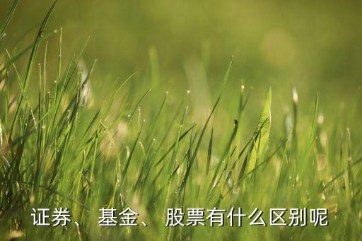 證券、 基金、 股票有什么區(qū)別呢
