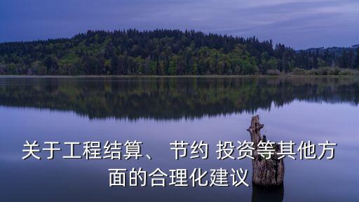 關(guān)于工程結(jié)算、 節(jié)約 投資等其他方面的合理化建議
