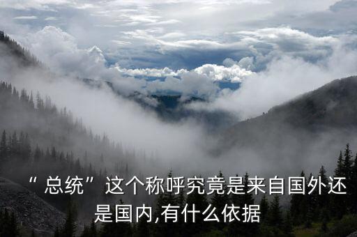 “ 總統(tǒng)”這個稱呼究竟是來自國外還是國內,有什么依據(jù)