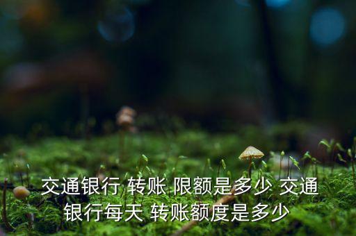  交通銀行 轉賬 限額是多少 交通銀行每天 轉賬額度是多少