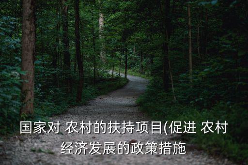 國家對 農(nóng)村的扶持項(xiàng)目(促進(jìn) 農(nóng)村經(jīng)濟(jì)發(fā)展的政策措施