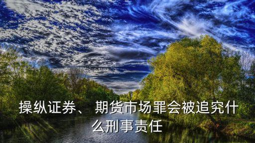  操縱證券、 期貨市場罪會被追究什么刑事責(zé)任