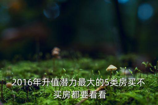 2016年升值潛力最大的5類房買不 買房都要看看