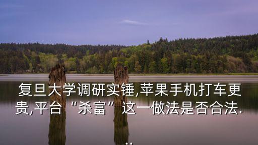  復旦大學調研實錘,蘋果手機打車更貴,平臺“殺富”這一做法是否合法...