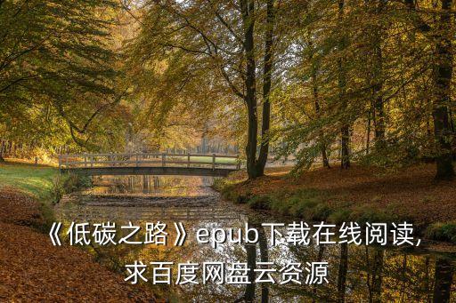 《低碳之路》epub下載在線閱讀,求百度網盤云資源