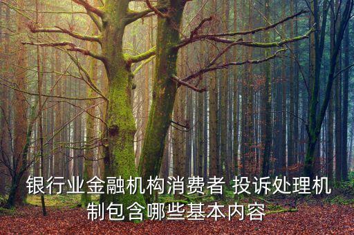  銀行業(yè)金融機(jī)構(gòu)消費者 投訴處理機(jī)制包含哪些基本內(nèi)容