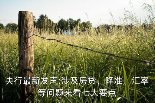 央行最新發(fā)聲:涉及房貸、降準(zhǔn)、匯率等問題來(lái)看七大要點(diǎn)