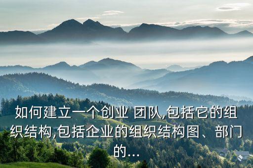 如何建立一個(gè)創(chuàng)業(yè) 團(tuán)隊(duì),包括它的組織結(jié)構(gòu),包括企業(yè)的組織結(jié)構(gòu)圖、部門的...
