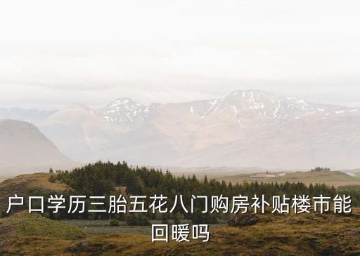 戶口學(xué)歷三胎五花八門購房補貼樓市能回暖嗎