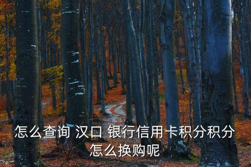 怎么查詢(xún) 漢口 銀行信用卡積分積分怎么換購(gòu)呢