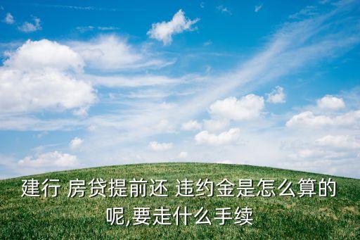 建設銀行房貸違約金