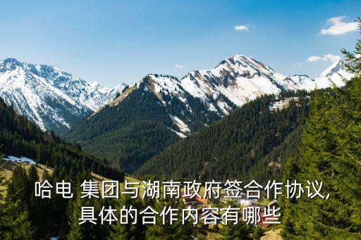  哈電 集團與湖南政府簽合作協(xié)議,具體的合作內(nèi)容有哪些