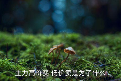主力高價(jià)買(mǎi) 低價(jià)賣(mài)是為了什么