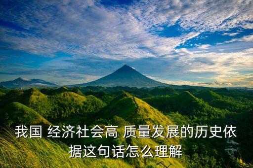 我國 經濟社會高 質量發(fā)展的歷史依據(jù)這句話怎么理解