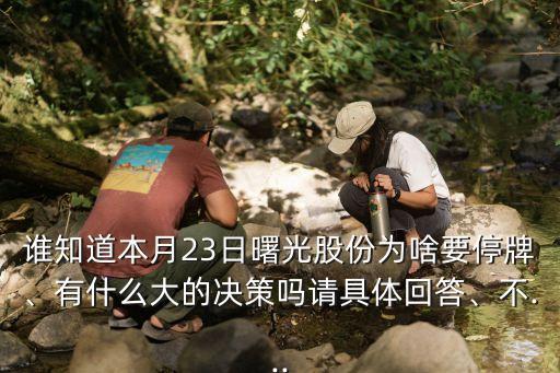 誰知道本月23日曙光股份為啥要停牌、有什么大的決策嗎請具體回答、不...