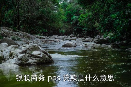 銀聯(lián)商務 pos 貸款是什么意思