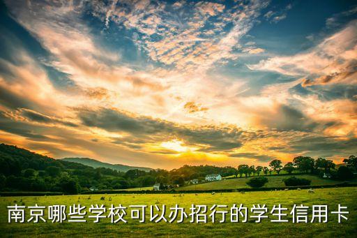 南京哪些學(xué)?？梢赞k招行的學(xué)生信用卡