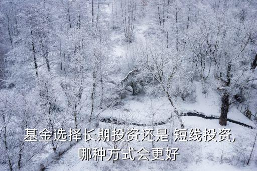  基金選擇長期投資還是 短線投資,哪種方式會(huì)更好
