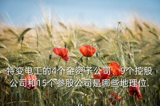特變電工的4個(gè)全資子公司、9個(gè)控股公司和15個(gè)參股公司是哪些地理位...