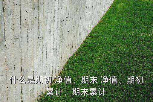 什么是期初 凈值、期末 凈值、期初累計(jì)、期末累計(jì)