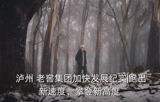  瀘州 老窖集團(tuán)加快發(fā)展紀(jì)實(shí)|跑出新速度、攀登新高度