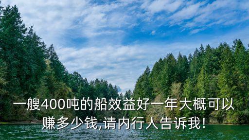 一艘400噸的船效益好一年大概可以賺多少錢(qián),請(qǐng)內(nèi)行人告訴我!