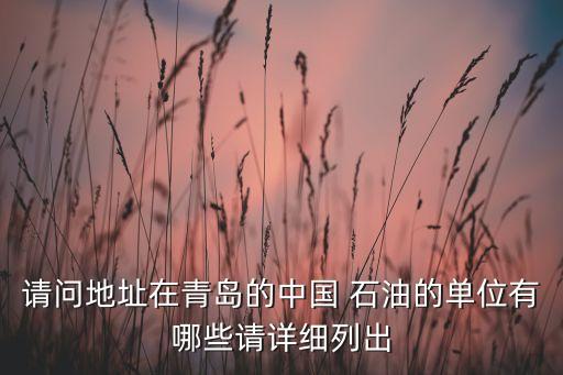 請問地址在青島的中國 石油的單位有哪些請詳細(xì)列出