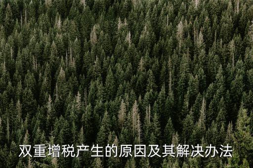 雙重增稅產(chǎn)生的原因及其解決辦法