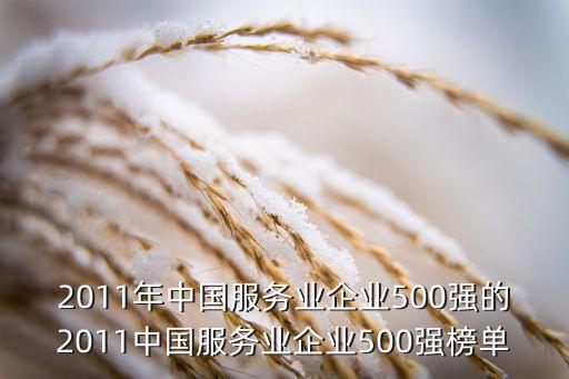 2011年中國服務(wù)業(yè)企業(yè)500強(qiáng)的2011中國服務(wù)業(yè)企業(yè)500強(qiáng)榜單