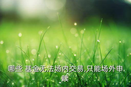 哪些 基金無法場內交易,只能場外申贖