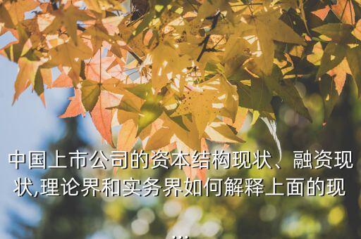 中國上市公司的資本結(jié)構(gòu)現(xiàn)狀、融資現(xiàn)狀,理論界和實務(wù)界如何解釋上面的現(xiàn)...