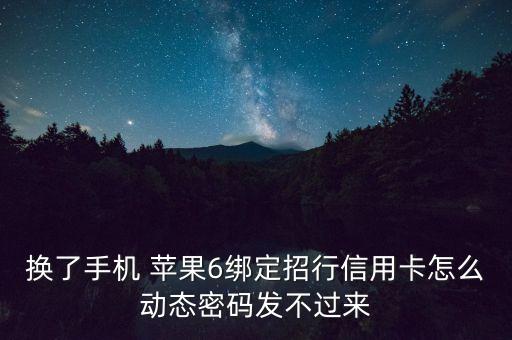 換了手機(jī) 蘋果6綁定招行信用卡怎么動態(tài)密碼發(fā)不過來
