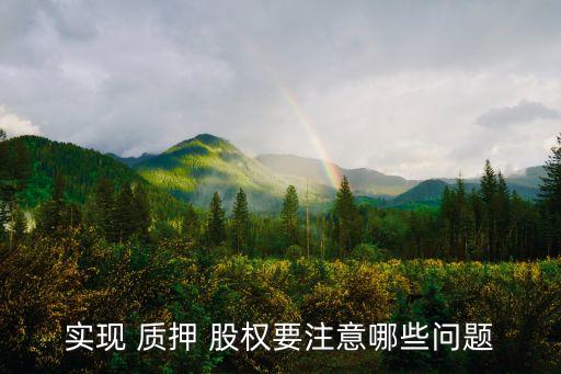 實現(xiàn) 質押 股權要注意哪些問題