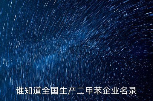 誰(shuí)知道全國(guó)生產(chǎn)二甲苯企業(yè)名錄