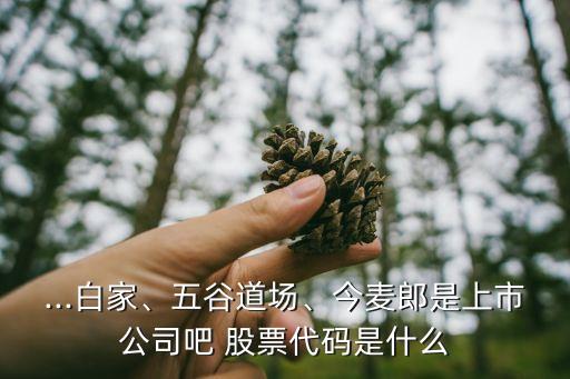 ...白家、五谷道場(chǎng)、今麥郎是上市公司吧 股票代碼是什么