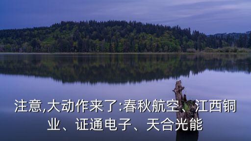 注意,大動(dòng)作來了:春秋航空、江西銅業(yè)、證通電子、天合光能
