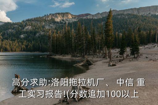 高分求助:洛陽拖拉機(jī)廠、 中信 重工實(shí)習(xí)報(bào)告!(分?jǐn)?shù)追加100以上