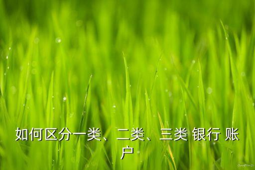 如何區(qū)分一類、二類、三類 銀行 賬戶