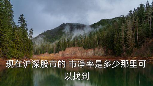 現在滬深股市的 市凈率是多少那里可以找到