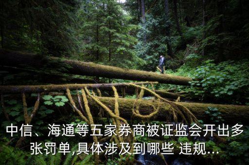 中信、海通等五家券商被證監(jiān)會開出多張罰單,具體涉及到哪些 違規(guī)...
