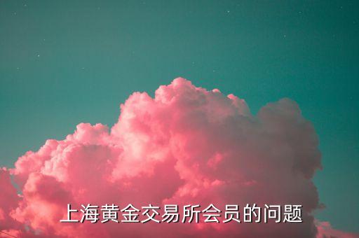  上海黃金交易所會員的問題