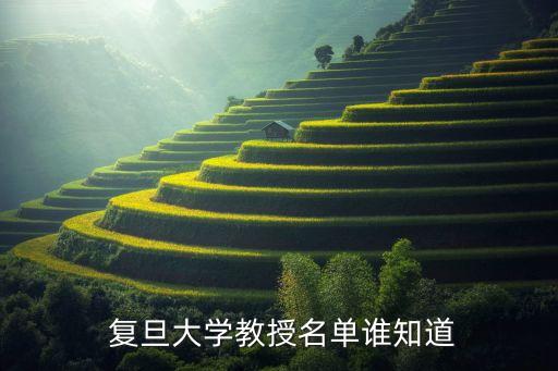  復(fù)旦大學教授名單誰知道